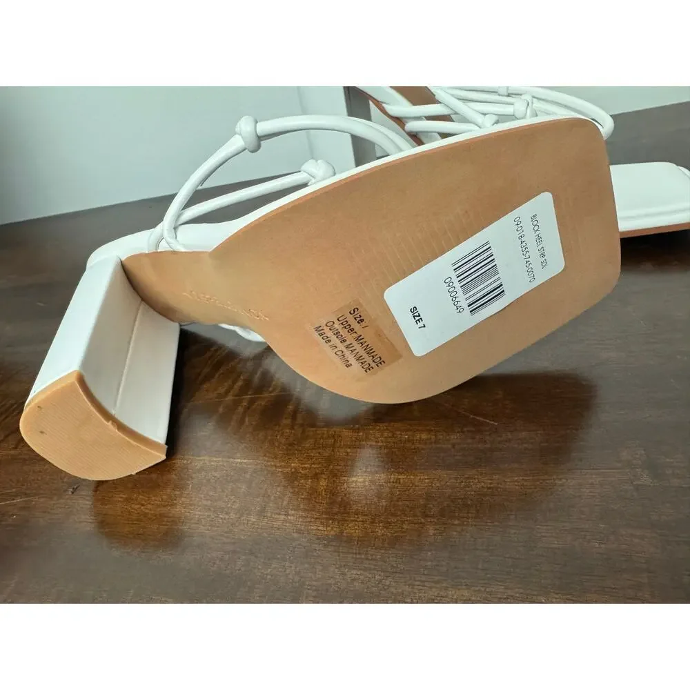 Strappy Block Heel Sandals, White, Size 7 - Gabrielle Union x FTF - Picture 8 of 11